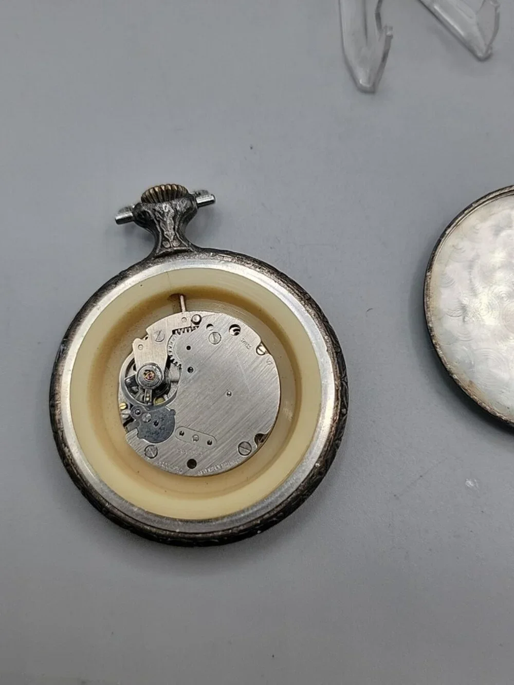 Swiss Railroad Grade Wind Pocket Watch Mon-Corte By EVASO SA 17j Antique